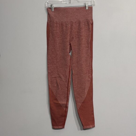 PINK Victoria’s Secret High-Waisted Seamless Yoga Leggings Rust Orange Medium - Picture 1 of 12